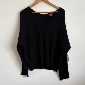 Vince Camuto cozy Season Black V-Neck Sweater XL